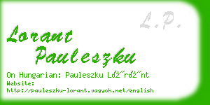 lorant pauleszku business card